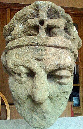 14th Century English Stone Bishop Head 