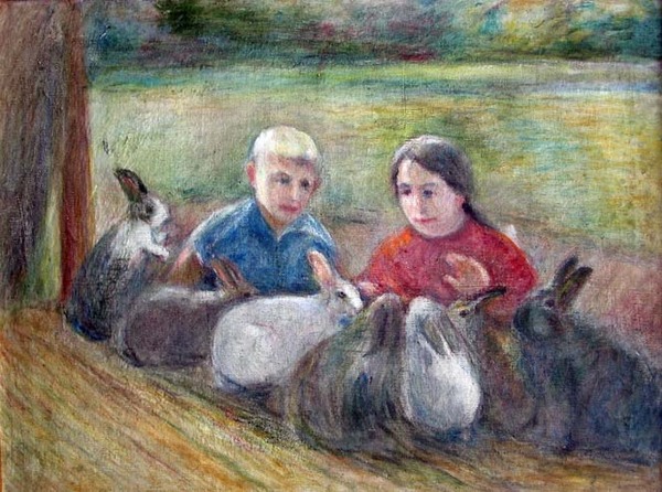 Children with the Rabbits, 1949