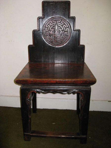 Antique 18TH CENTURY CHINESE FRUITWOOD CHAIR