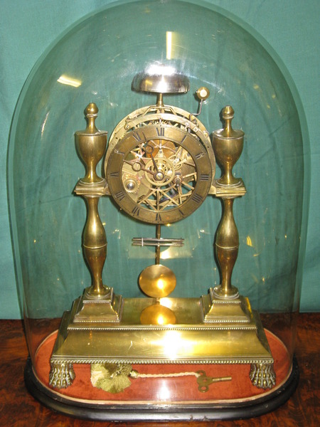 Antique UNUSUAL BRASS SKELETON CLOCK