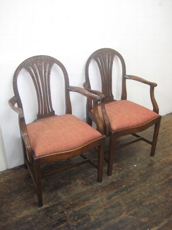 Pair of Hepplewhite/George III Style Armchairs