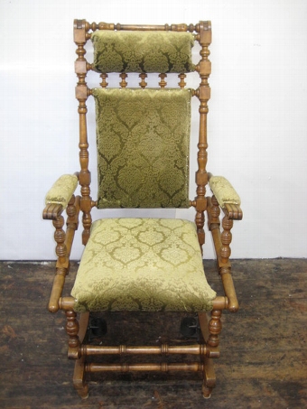 Antique American Stained Beech Rocking Chair