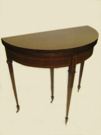 Sheraton Style Demi Lune Foldover Card Table