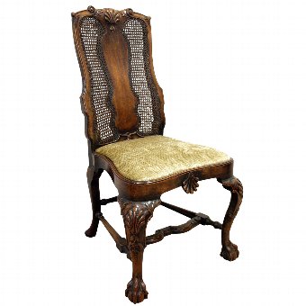 George I Style Walnut Bergere Chair