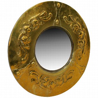 Art Nouveau Brass Wall Mirror