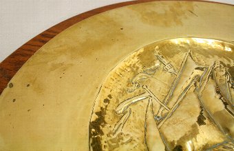 Antique Arts & Crafts Brass Dish/Wall Plaque