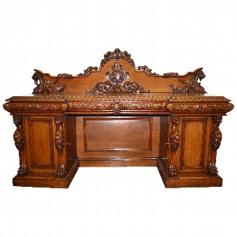 Scottish Victorian Carved Oak Sideboard