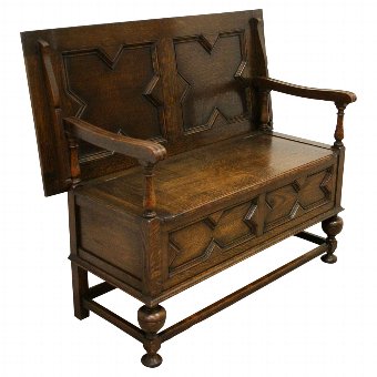 Jacobean Style Oak Monks Bench