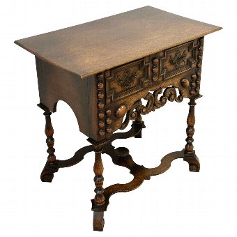 Jacobean Style Carved Oak Lowboy