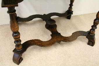 Antique Jacobean Style Carved Oak Lowboy