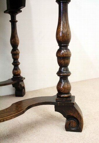 Antique Jacobean Style Carved Oak Lowboy