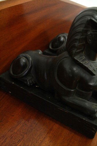 Antique Pair of Grand Tour Metal Sphinxes