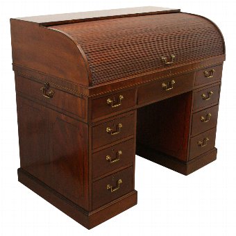 Regency Mahogany Roll Top Cylinder Bureau