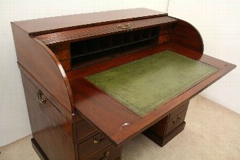 Antique Regency Mahogany Roll Top Cylinder Bureau