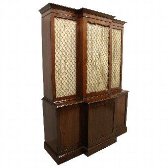 Regency Style Mahogany Cabinet Bookcase