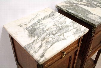 Antique Pair of Art Nouveau Oak Bedside Lockers