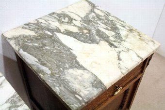 Antique Pair of Art Nouveau Oak Bedside Lockers