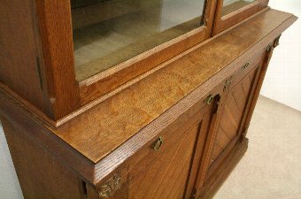 Antique Wylie & Lochhead Oak Cabinet Bookcase