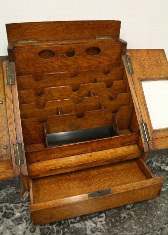 Antique Victorian Oak Stationery Box