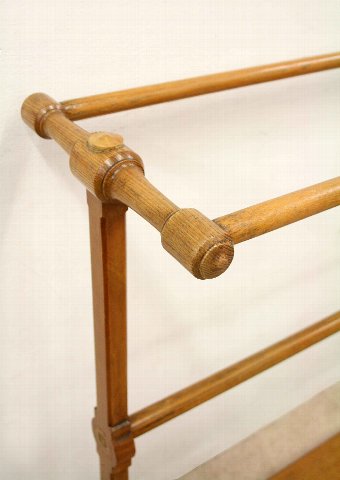 Antique Late Victorian Oak Towel Rail