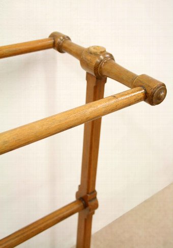 Antique Late Victorian Oak Towel Rail