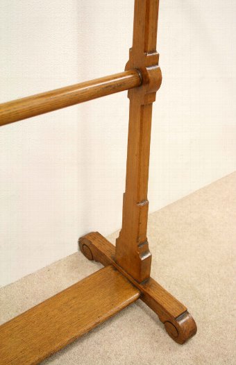 Antique Late Victorian Oak Towel Rail