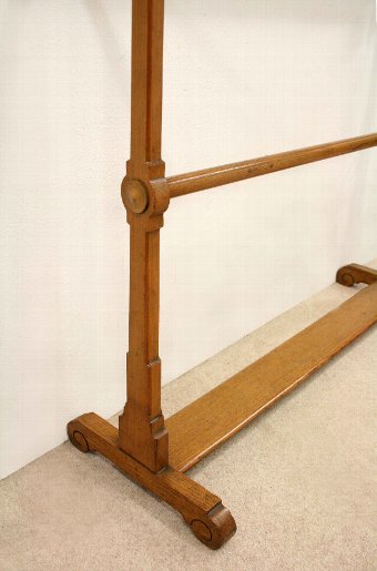 Antique Late Victorian Oak Towel Rail