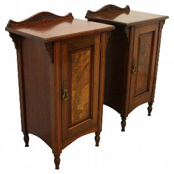 Pair of Late Victorian Walnut Bedside Lockers