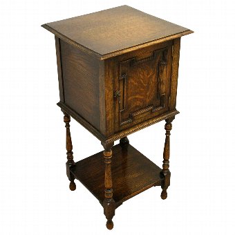 Jacobean Style Oak Bedside Locker/Pipe Cabinet
