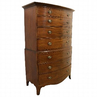 George III Mahogany Bow Front Chest on Chest
