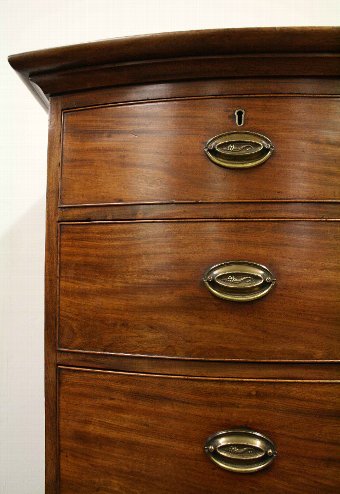 Antique George III Mahogany Bow Front Chest on Chest