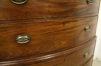 Antique George III Mahogany Bow Front Chest on Chest