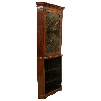 George III Mahogany Glazed Corner Cabinet