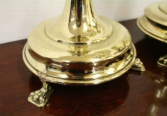 Antique Set of 6 Ecclesiastical Brass Candlesticks