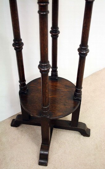 Antique Pair of Tall Oak Planters/Stands