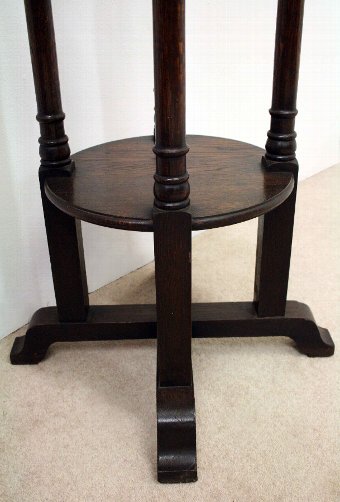Antique Pair of Tall Oak Planters/Stands