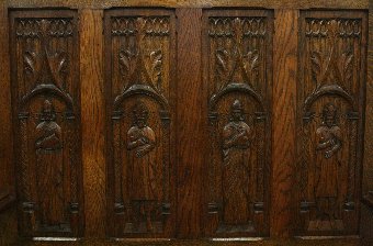 Antique Large Gothic Oak Hall Bench