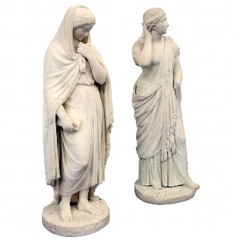 Pair of Victorian Marble Figures