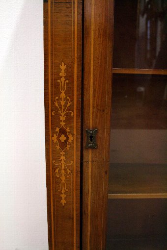 Antique Victorian Walnut Inlaid Pier Cabinet