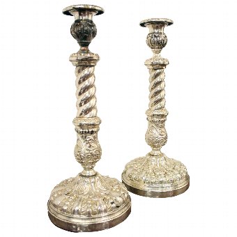 Pair of Victorian Rococo Style Candlesticks