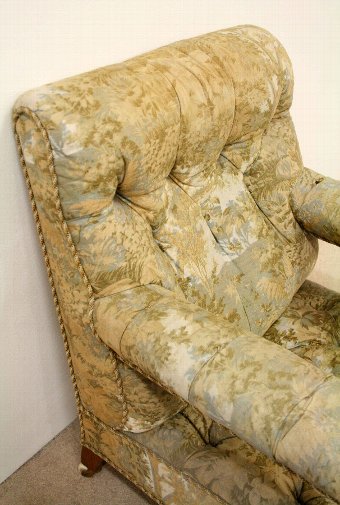Antique Victorian Deep Button Easy Chair