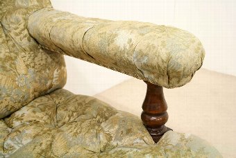 Antique Victorian Deep Button Easy Chair