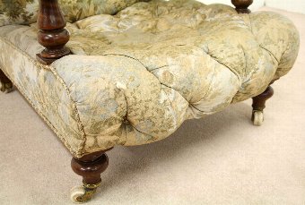 Antique Victorian Deep Button Easy Chair