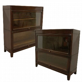 Pair of Mahogany Sectional/Stacking Bookcases by Gunn