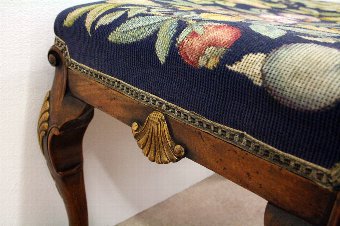 Antique George II Style Walnut Gilded Stool