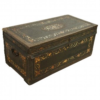 George III Leather and Camphor Trunk