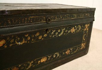 Antique George III Leather and Camphor Trunk