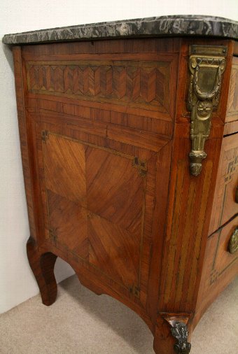 Antique French Marble Top Walnut Commode