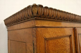 Antique Late Victorian Birds Eye Maple Cabinet on Stand