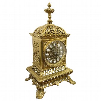 French Cast Brass Mantel Clock